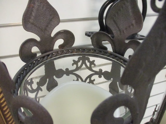Gothic Revival Church Lanterns Wrought Iron w/Chains (2) - 5