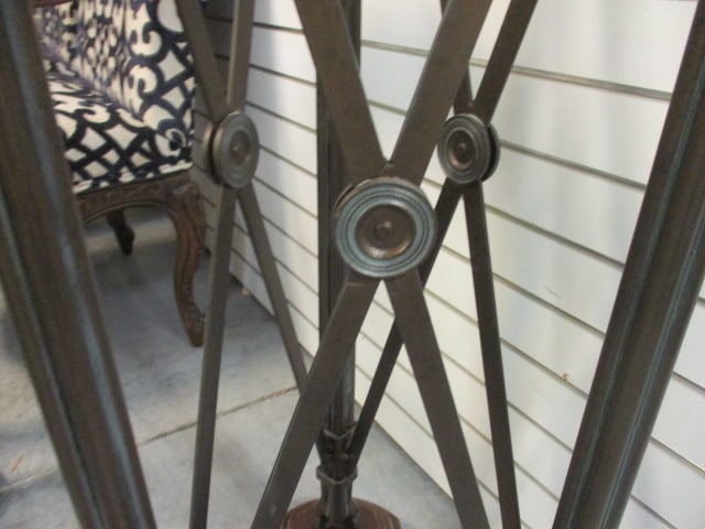 Neoclassical Style Glass Top Pedestal Plant Stand with Studded Accents - 5