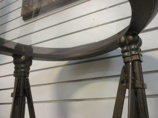 Neoclassical Style Glass Top Pedestal Plant Stand with Studded Accents - 6