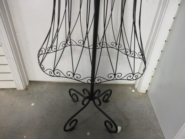 Black Metal Wire Dress Form Mannequin w/Scrollwork Base - 4