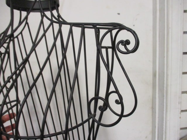 Black Metal Wire Dress Form Mannequin w/Scrollwork Base - 6