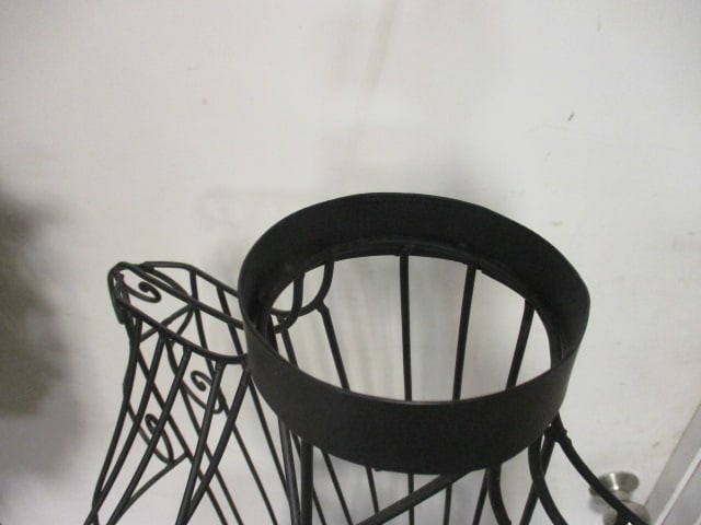 Black Metal Wire Dress Form Mannequin w/Scrollwork Base - 7