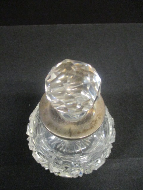 Antique English Scent/Perfume Bottle w/Sterling Collar - 2