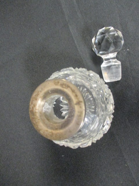 Antique English Scent/Perfume Bottle w/Sterling Collar - 3