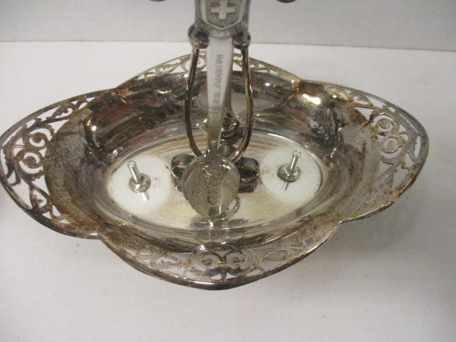 Silverplate Vtg. Egg Cruet Set (Victorian Era) - 3