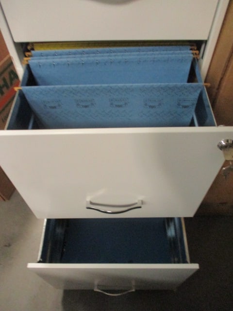 White Metal 3 Drawer File Cabinet - 3