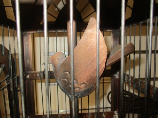 Birdcage Style Copper Artisan Crafted Table Lamp - 5