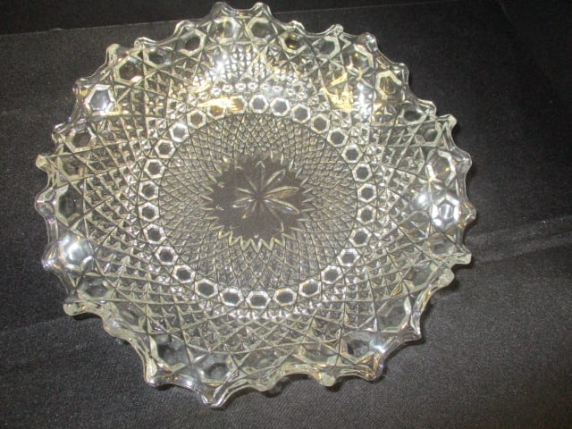 American Brillian Glass Bowl w/Scalloped/Sawtooth Edge - 3