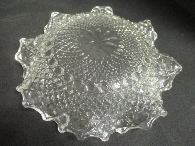 American Brillian Glass Bowl w/Scalloped/Sawtooth Edge - 4