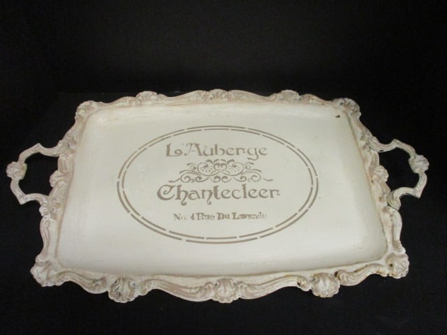 Metal Handpainted French Country Painted Platter (22 x 14) & - 2