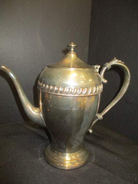 Silver on Copper 3 PC Tea Set & Bud Vase - 2