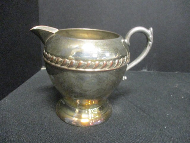 Silver on Copper 3 PC Tea Set & Bud Vase - 6