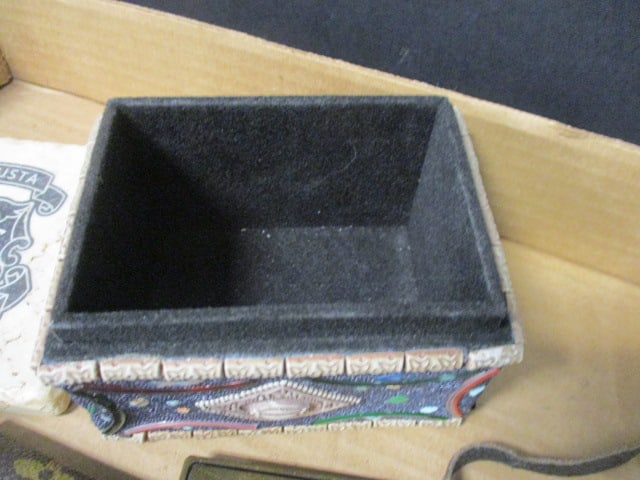 Ladies Vanity Items-Hand fan, Decorative Trinket box, misc. - 5
