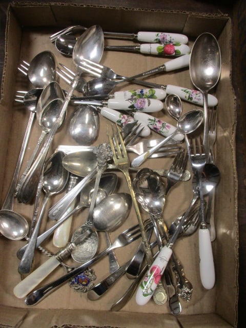 Vintage Souvenir Spoons, Forks, Grouping: see pictures