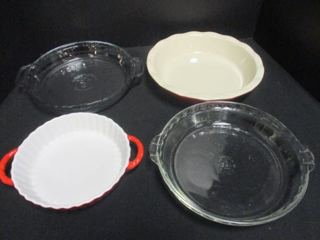 Pyrex & Anchor Hocking 9" Pie Plates, Handled Dish, &: Good Cook 9" Pie Plate