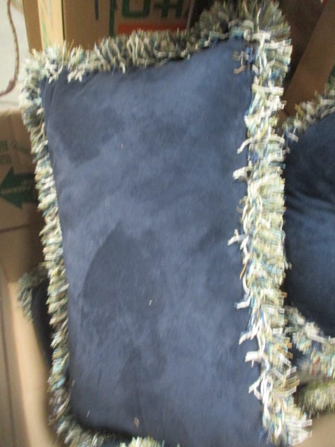 6 Navy Blue Accent Pillows - 4