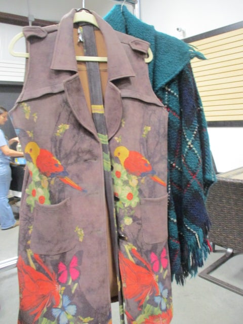 Boyne Valley Weavers Plaid Poncho & Adore Faux Suede Vest: .