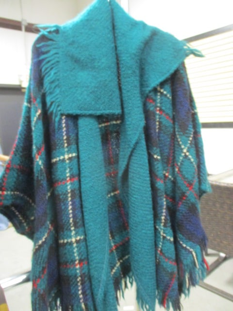 Boyne Valley Weavers Plaid Poncho & Adore Faux Suede Vest - 5