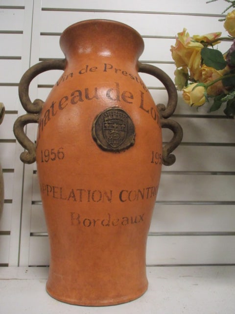 Chateau De Loire French Wine Pottery Jar w/Double Handles: 20"