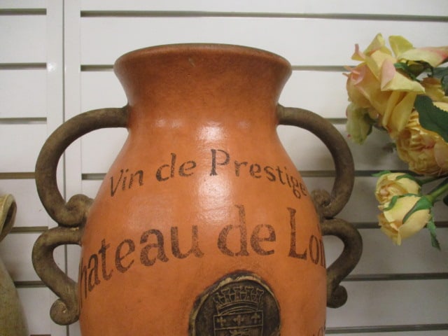 Chateau De Loire French Wine Pottery Jar w/Double Handles - 2