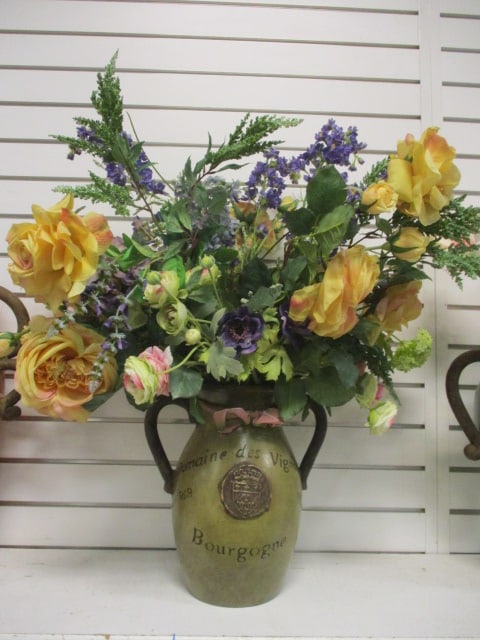 Artificial Floral Arrangement in 12" Domaine des Vignes Vase: Total Height (30")
