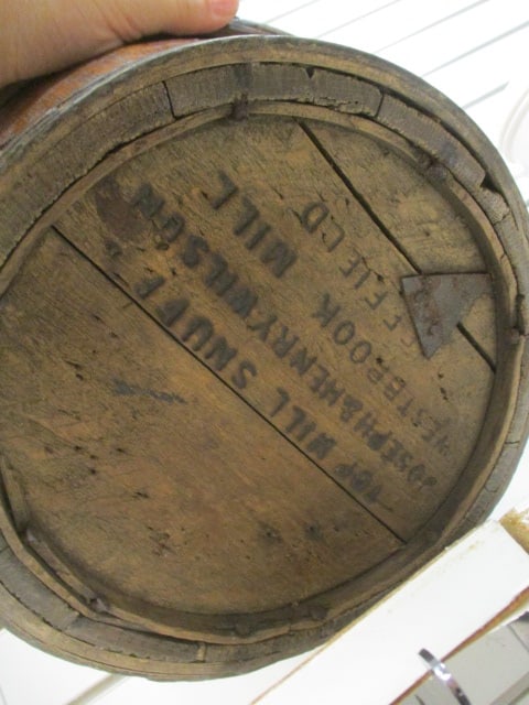 Antique Wood Nail Keg/Dry Goods Barrel w/hand-hewn Oak Staves & - 3