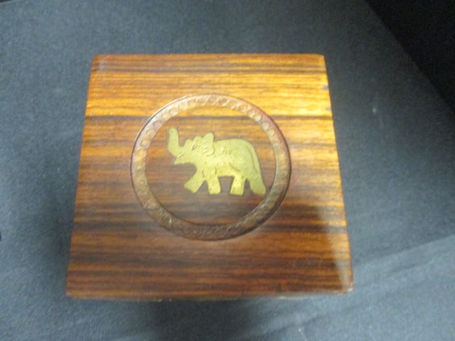 Indian Handcrafted Box w/Brass Inlay (Lot of 2) - 3