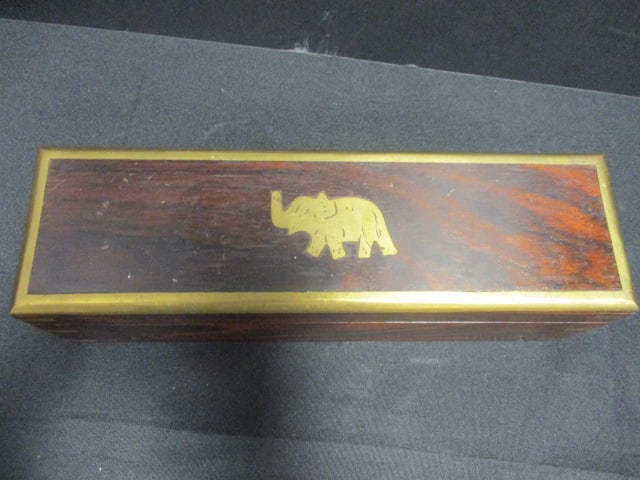 Indian Handcrafted Box w/Brass Inlay (Lot of 2) - 5