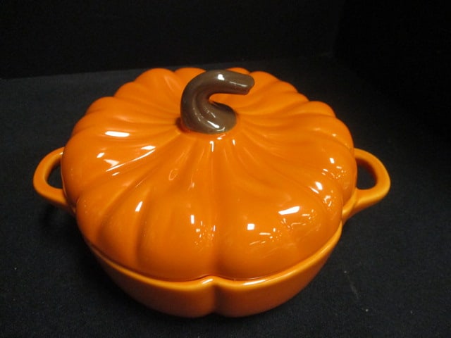 Crackle Glass Pumpkin (7") & Pumpkin Dutch Oven (6") - 2
