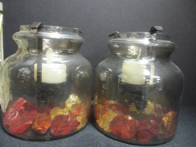 Decorative Metal Candle Lanterns (2-9") & 2 Tealight Holders - 4