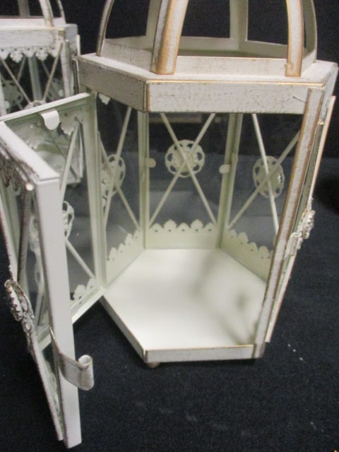 Decorative Metal Candle Lanterns (2-9") & 2 Tealight Holders - 9