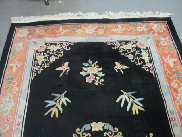 Hand Knotted Wool Chinese Longevity Symbol Central Medallion Area Rug - 2