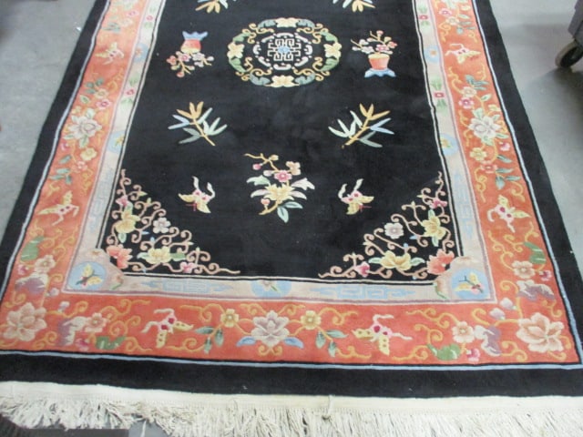 Hand Knotted Wool Chinese Longevity Symbol Central Medallion Area Rug - 4