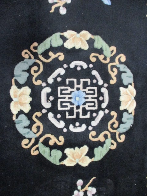 Hand Knotted Wool Chinese Longevity Symbol Central Medallion Area Rug - 5