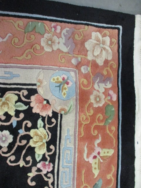 Hand Knotted Wool Chinese Longevity Symbol Central Medallion Area Rug - 7
