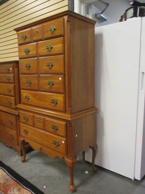 Kincaid Solid Oak Highboy Chest - 2