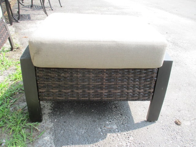 Woven Wicker Chair & Ottoman Sets (PR) w/Metal Base - 7