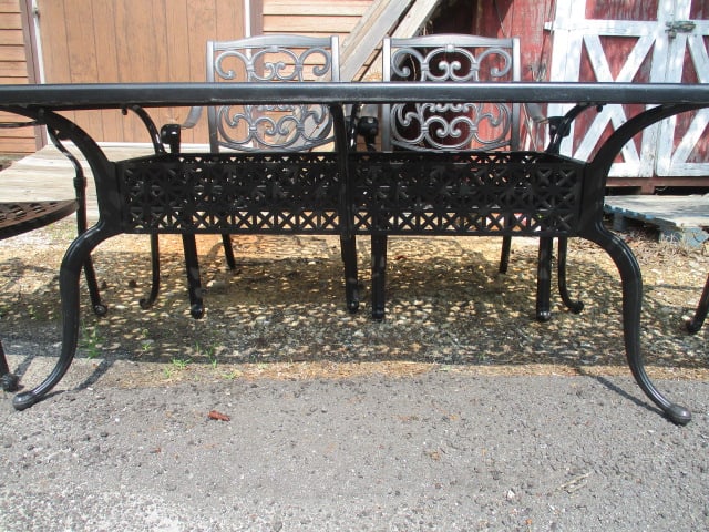 Cast Aluminum Scrollwork/Lattice Design 7 PC Patio Set - 6