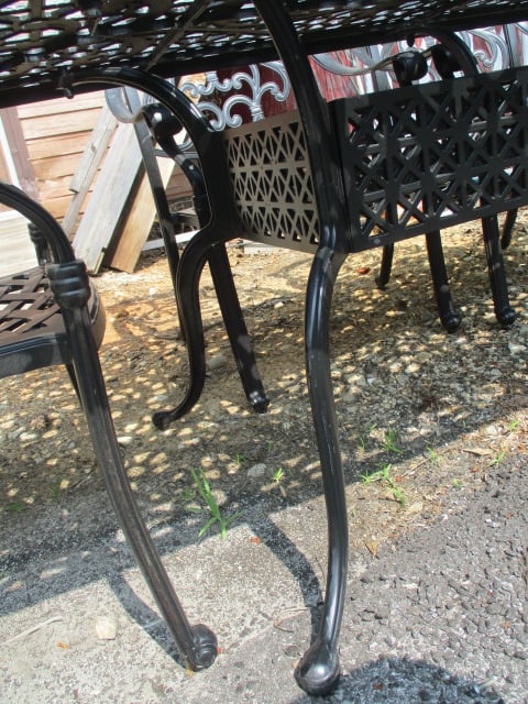 Cast Aluminum Scrollwork/Lattice Design 7 PC Patio Set - 8