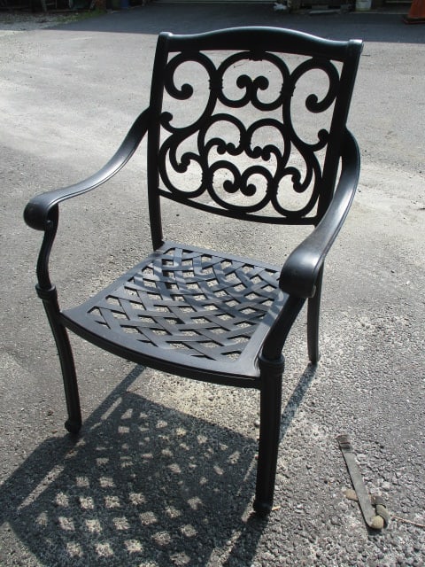 Cast Aluminum Scrollwork/Lattice Design 7 PC Patio Set - 9