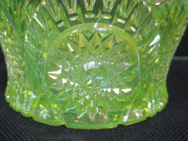 Uranium Glass Yellow/Green Vtg. Bowl - 5
