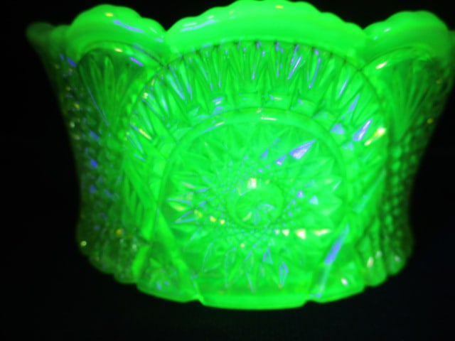 Uranium Glass Yellow/Green Vtg. Bowl - 6