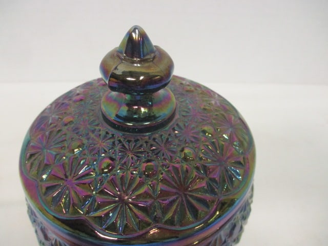 Daisy & Button Irridescent Carnival Glass Candy Dish - 2