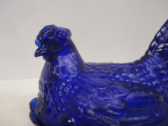 Cobalt Blue Large Hen on Nest Covered Dish - 3