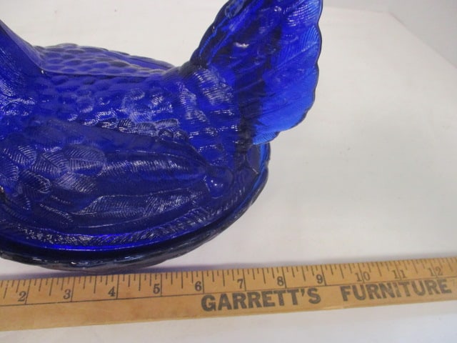 Cobalt Blue Large Hen on Nest Covered Dish - 7