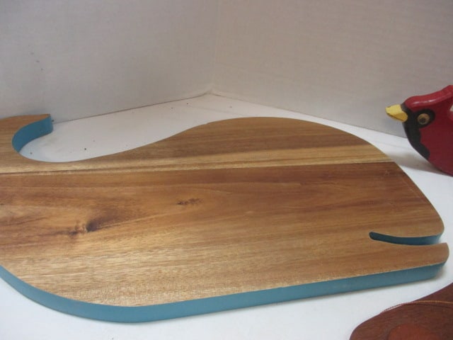 Wood Whale Cutting Board 17 x 9, Wood Hanging Butterfly, & - 2