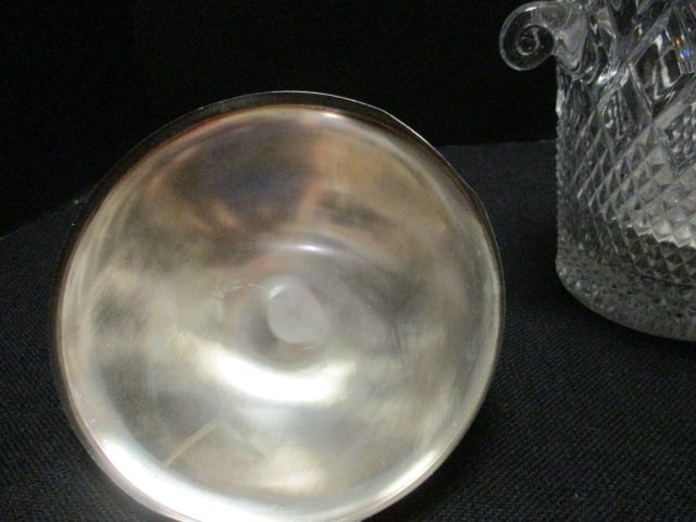 Silverplate & Glass Ice Bucket - 4