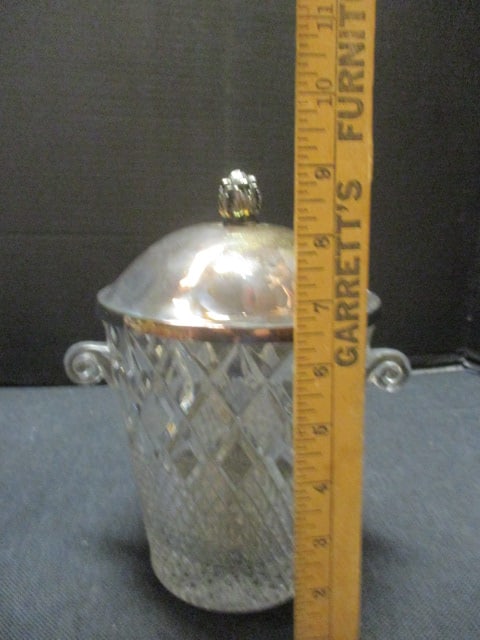 Silverplate & Glass Ice Bucket - 9