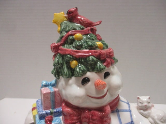 Jolly Ol' Snowy Ceramic Snowman Cookie Jar - 2