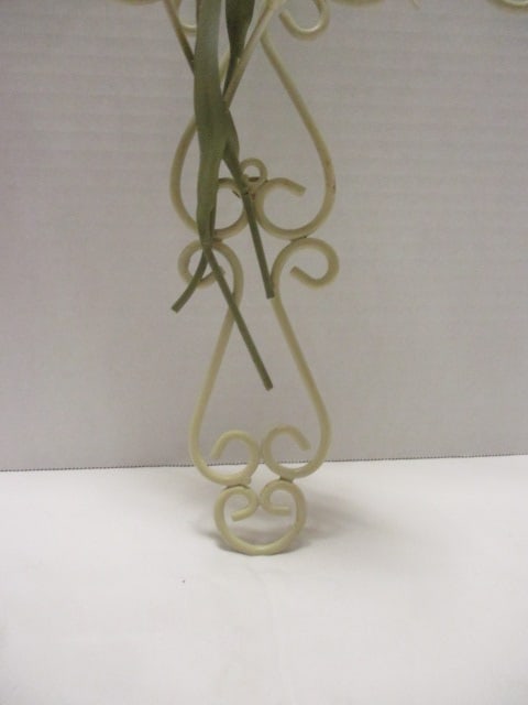 Metal Ornamental Wall Cross w/Applied Lilies - 4
